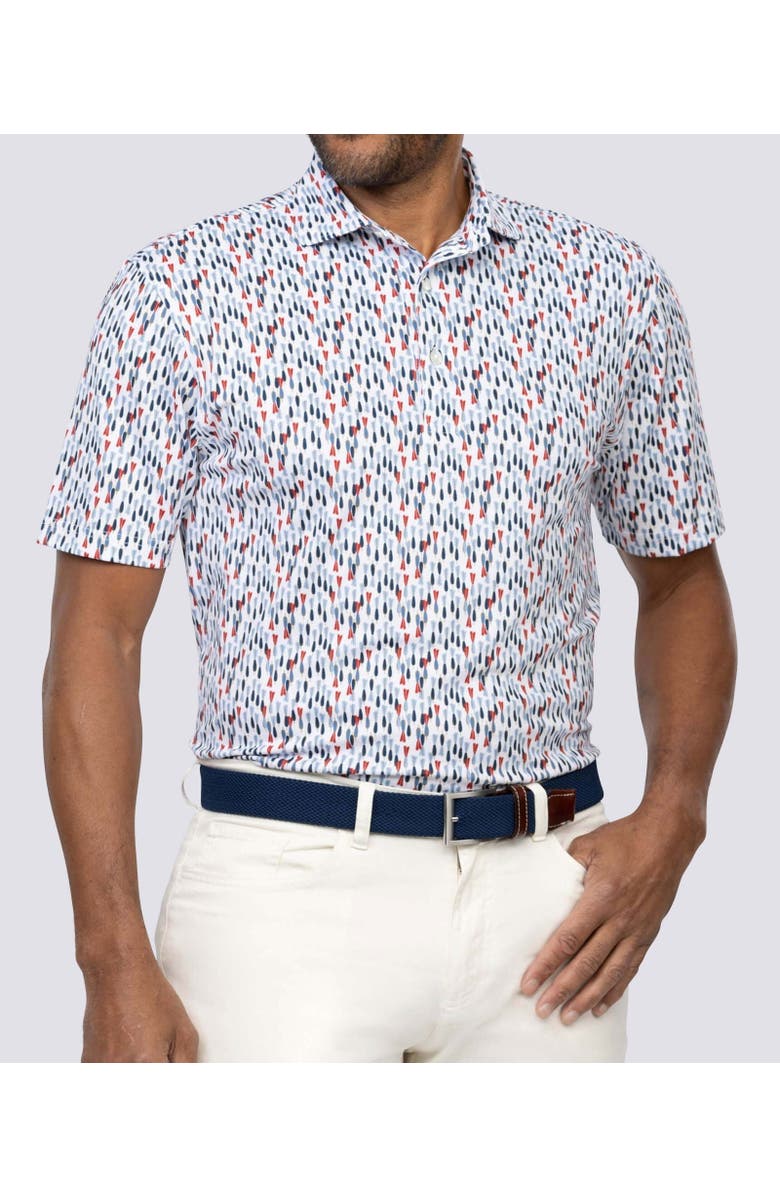Turtleson Drew Performance Polo, Main, color, White / Navy