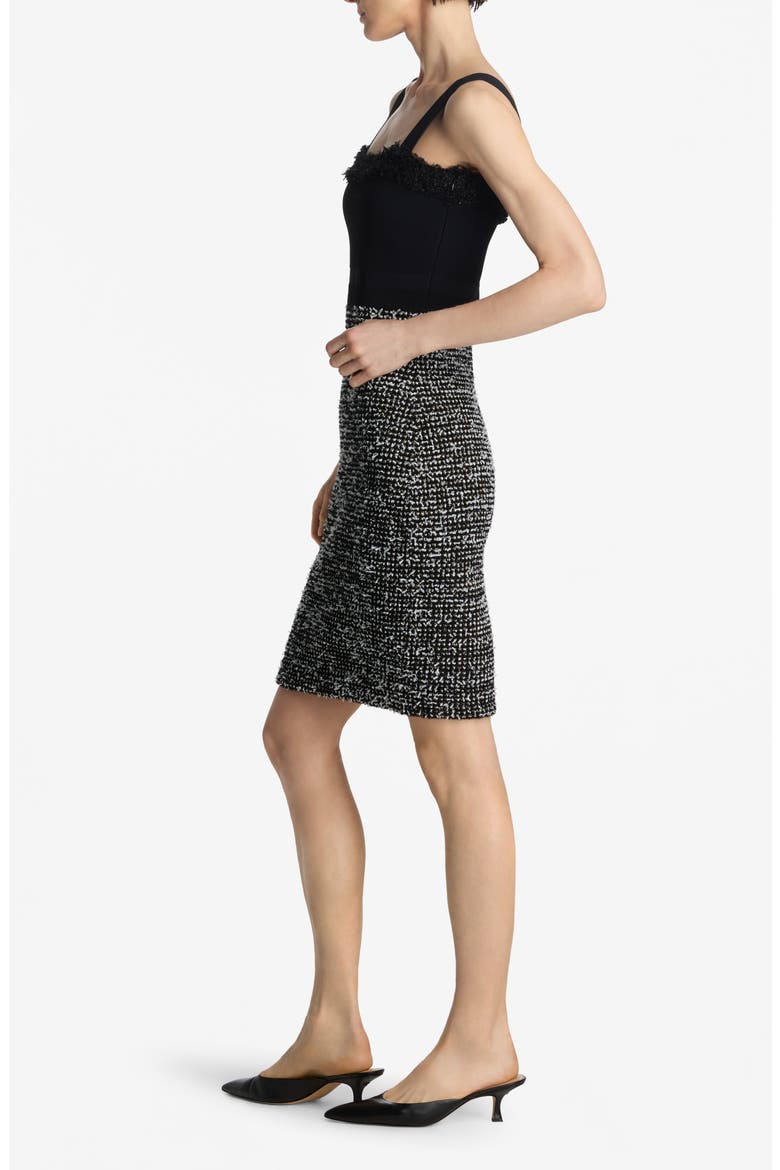 Sparkly Eyelash Tweed Dress, Alternate, color, BKWU BLACK/WHITE MULTI