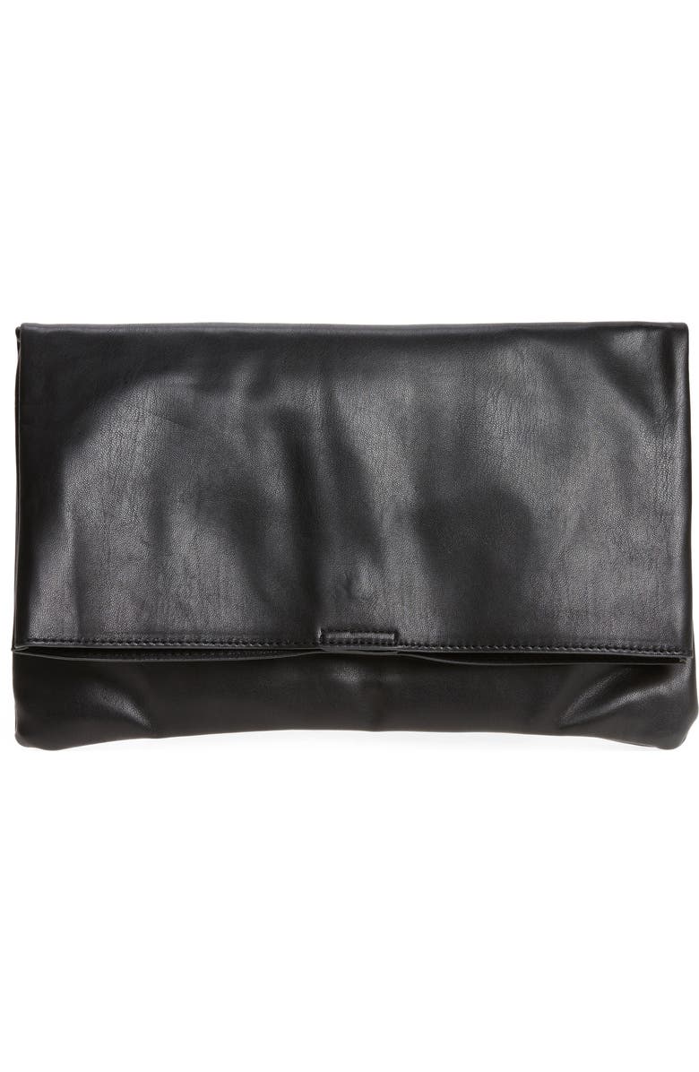 Sole Society Melrose Faux Leather Clutch, Main, color,