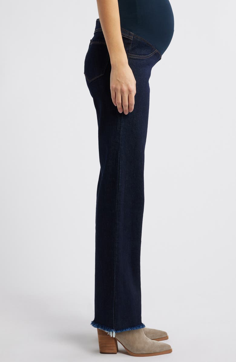 1822 Denim Over the Bump Relaxed Straight Leg Maternity Jeans, Alternate, color, Rinse