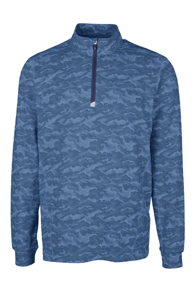 Traverse Camo Quarter Zip Pullover, Main, color, NAVY BLUE