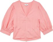 Reiss Evie Puff Sleeve Linen Top