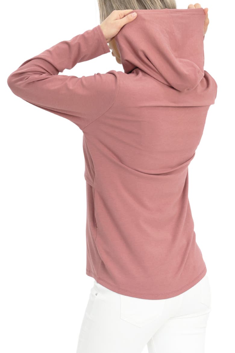 Maternity/Nursing Hoodie, Alternate, color, DISTY PINK