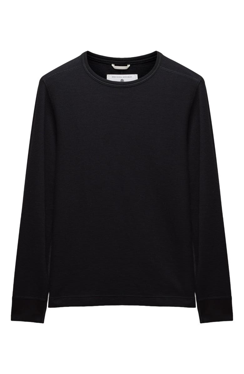 Reigning Champ Lightweight Waffle Stitch Long Sleeve T-Shirt, Alternate, color, Black
