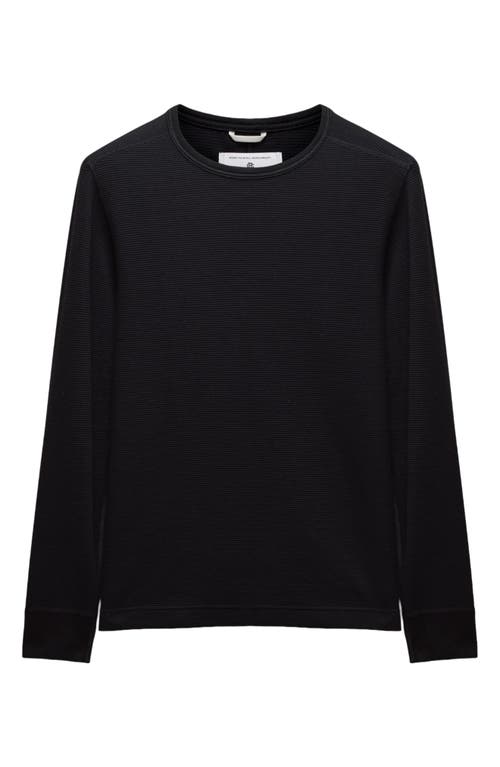 Reigning Champ Lightweight Waffle Stitch Long Sleeve T-shirt In Black