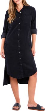 Wash Lab Denim Chill Out High-Low Corduroy Shirtdress