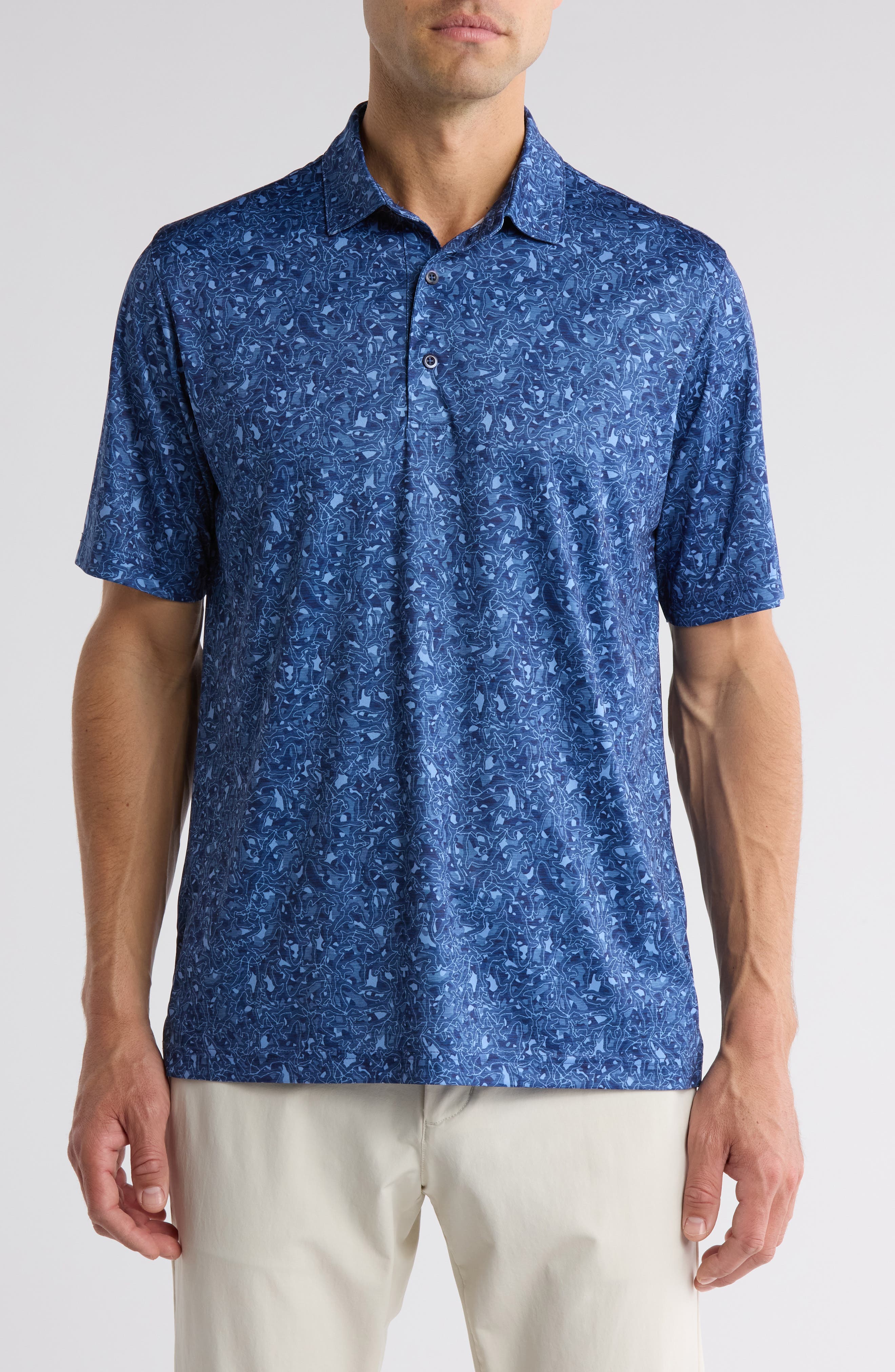 Greg Norman Marble Shark Performance Knit Polo