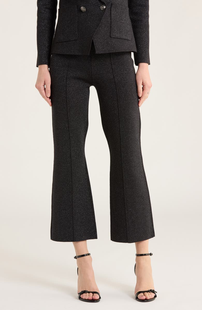 L'AGENCE Ren Flare Leg Pants, Main, color, Black/ Gunmetal Lurex
