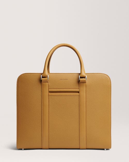 Carl Friedrik Palissy Double Briefcase In Mustard Yellow