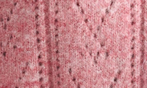 Lush Heart Button Pointelle Cardigan In Multi