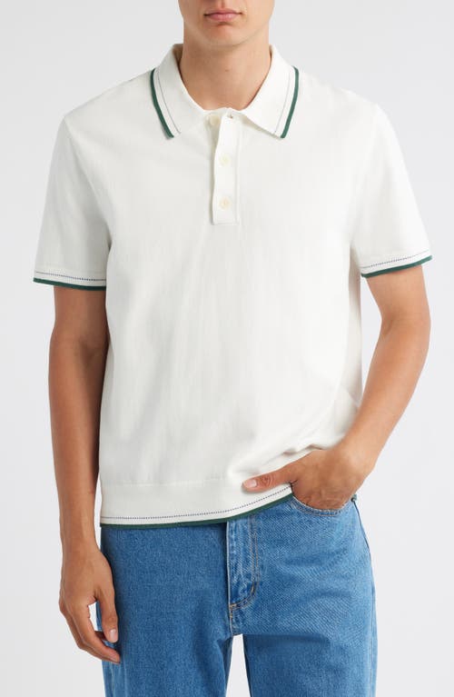 Wax London Turin Tipped Cotton Polo In White