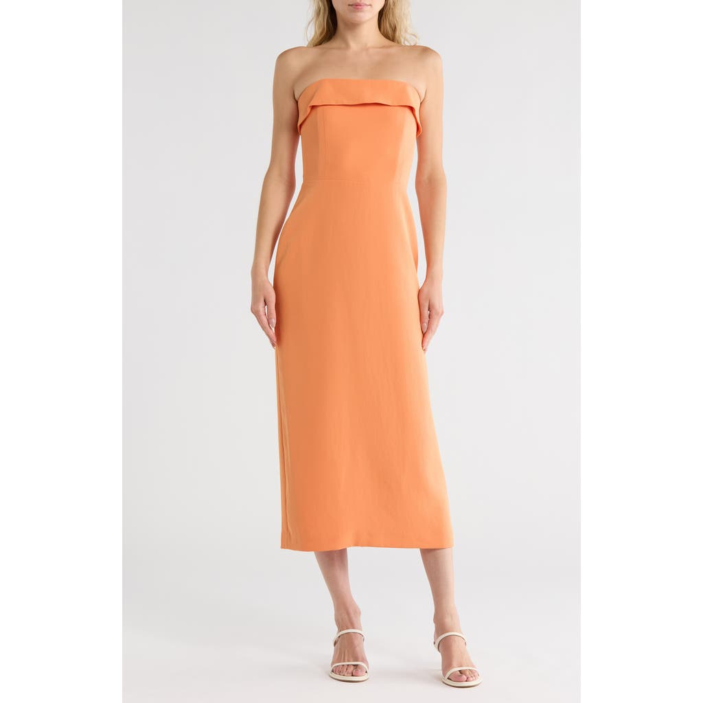 Veronica Beard Absol Strapless Body-con Dress In Orange