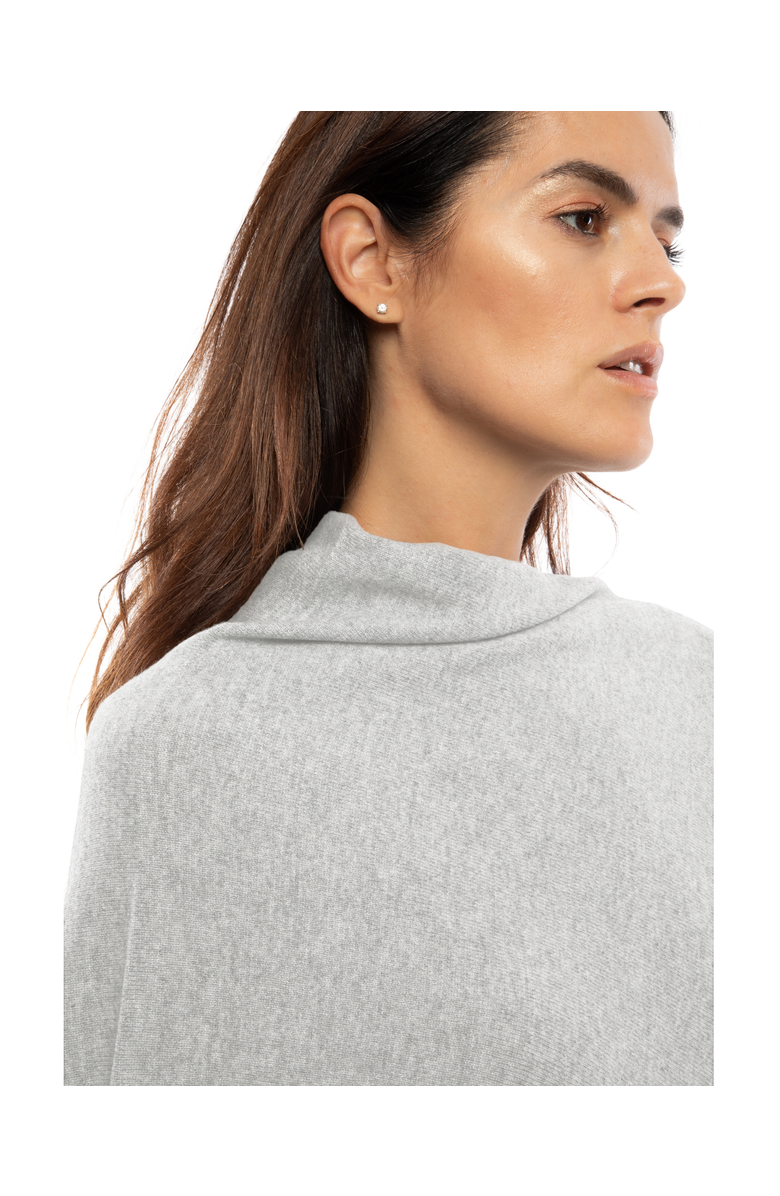 Monticelli Cashmere Pure Cashmere Poncho with Fringes, Alternate, color, Light Gray