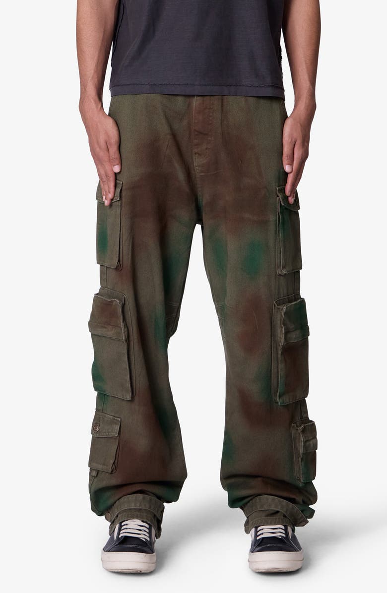mnml NR10 Ultra Baggy Twill Cargo Pants, Main, color, Green