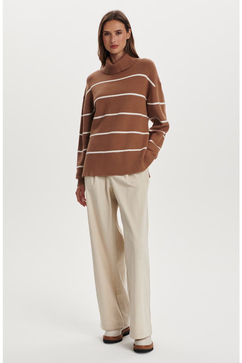 Hamish Split Turtleneck Sweater, Alternate, color, GOLDEN BRONZE