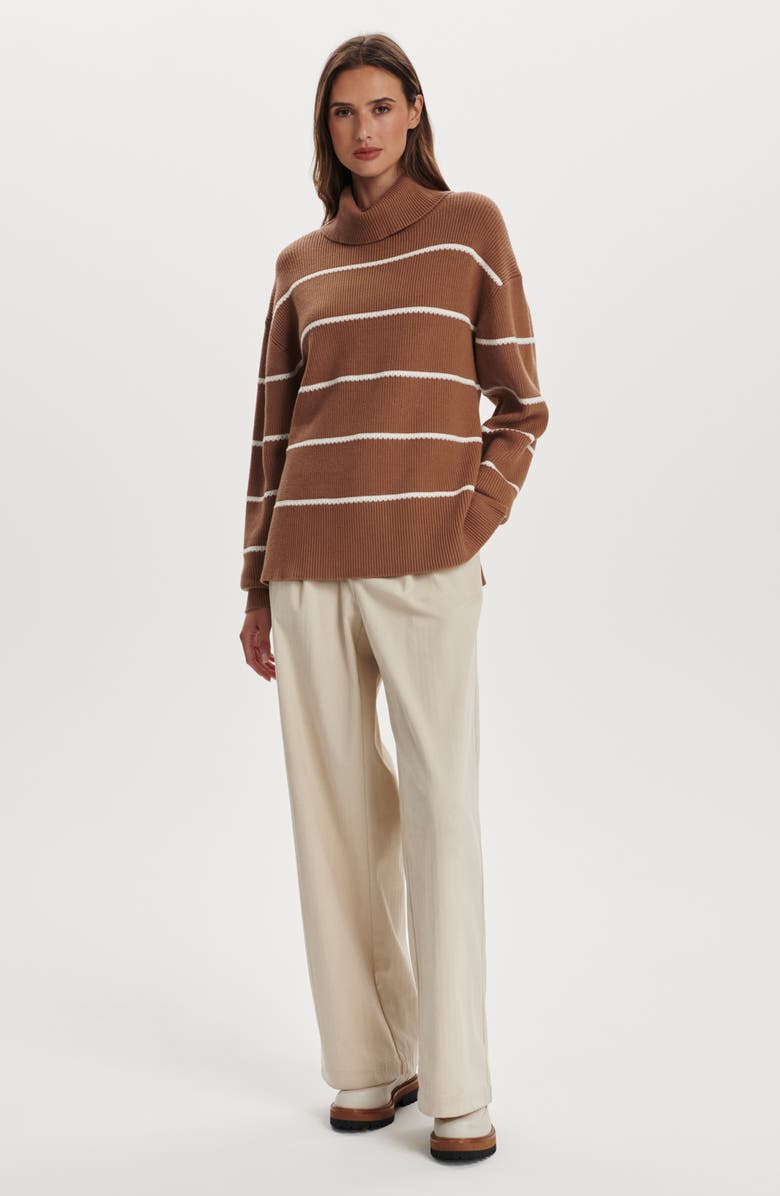 Varley Hamish Split Turtleneck Sweater, Alternate, color, Golden Bronze