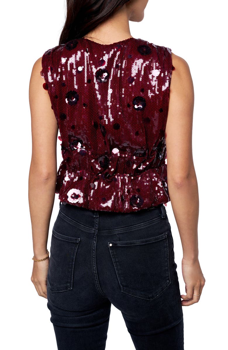 CIEBON Lori Sequin Peplum Top, Alternate, color, Red