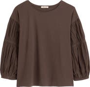 Madewell Puff Sleeve Drop Shoulder Knit Top
