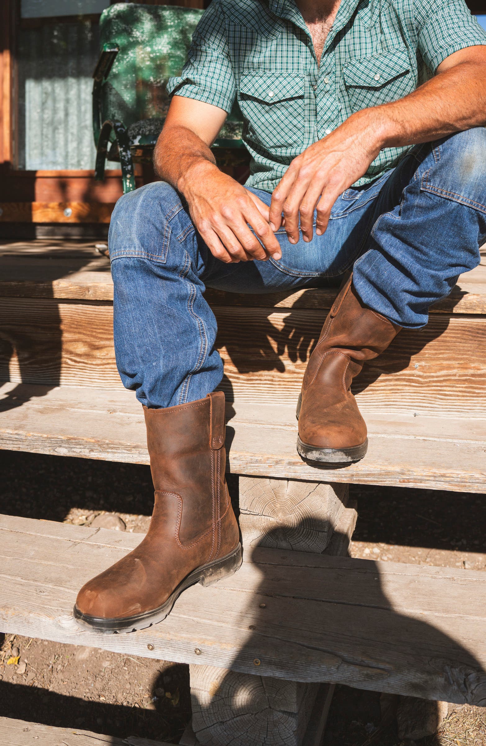 Original Rigger Leather Boot, Alternate, color, TEAK