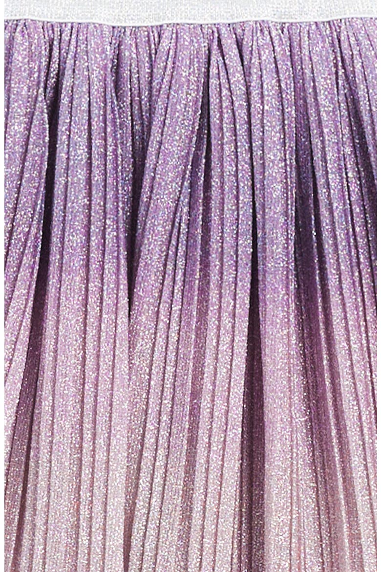 Kids' Pleated Metallic Skirt, Alternate, color, PURPLE MONTANA OMBRE SPARKLE