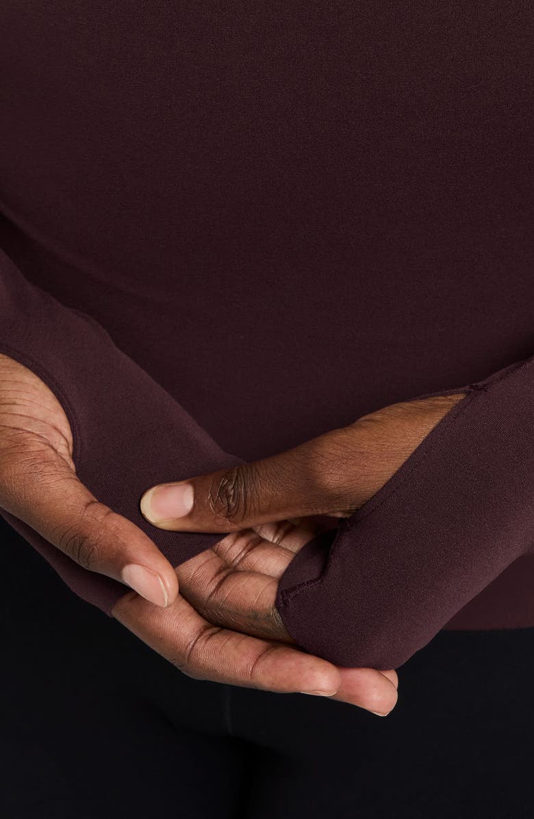 Nike Zenvy Dri-FIT Open Back Top, Alternate, color, Burgundy Crush/ White