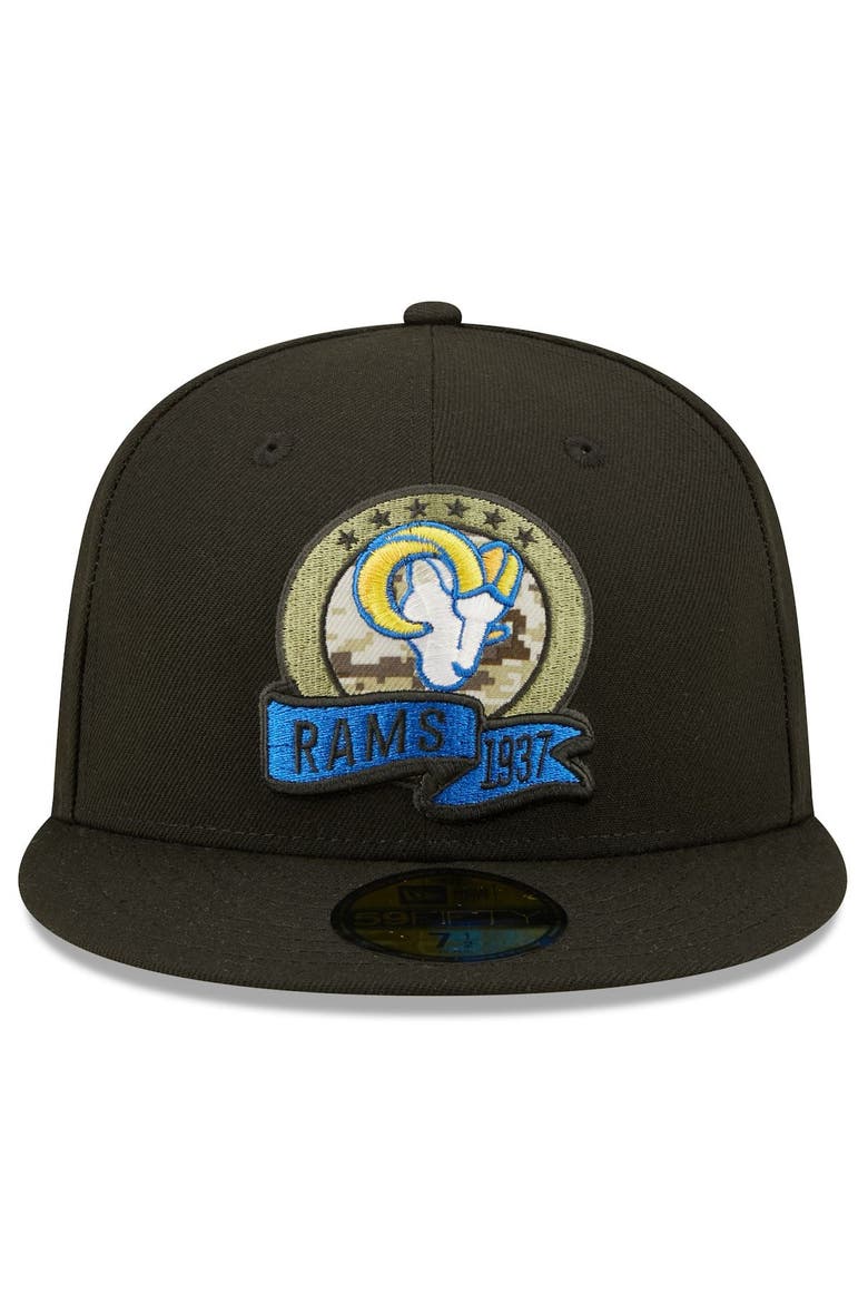Men's New Era Black Los Angeles Rams 2022 Salute To Service 59FIFTY Fitted Hat, Alternate, color, Black