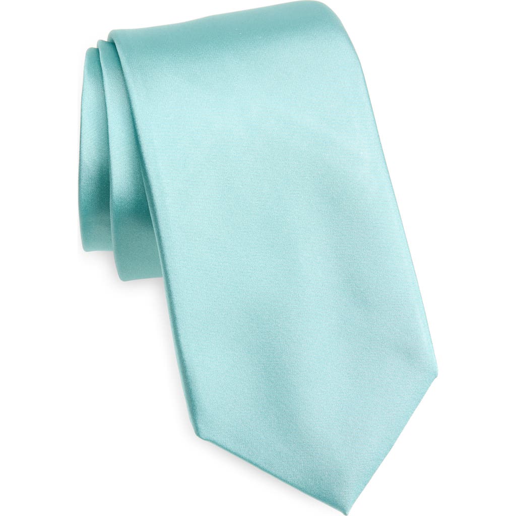 Clifton Wilson Solid Aqua Silk Tie