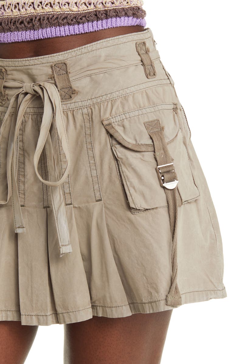 BDG Urban Outfitters Pleated Cotton Cargo Skirt, Alternate, color,