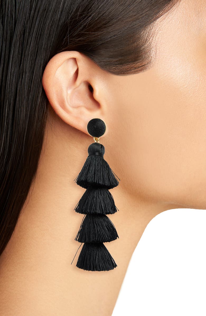 BaubleBar Gabriela Tassel Fringe Earrings, Alternate, color,