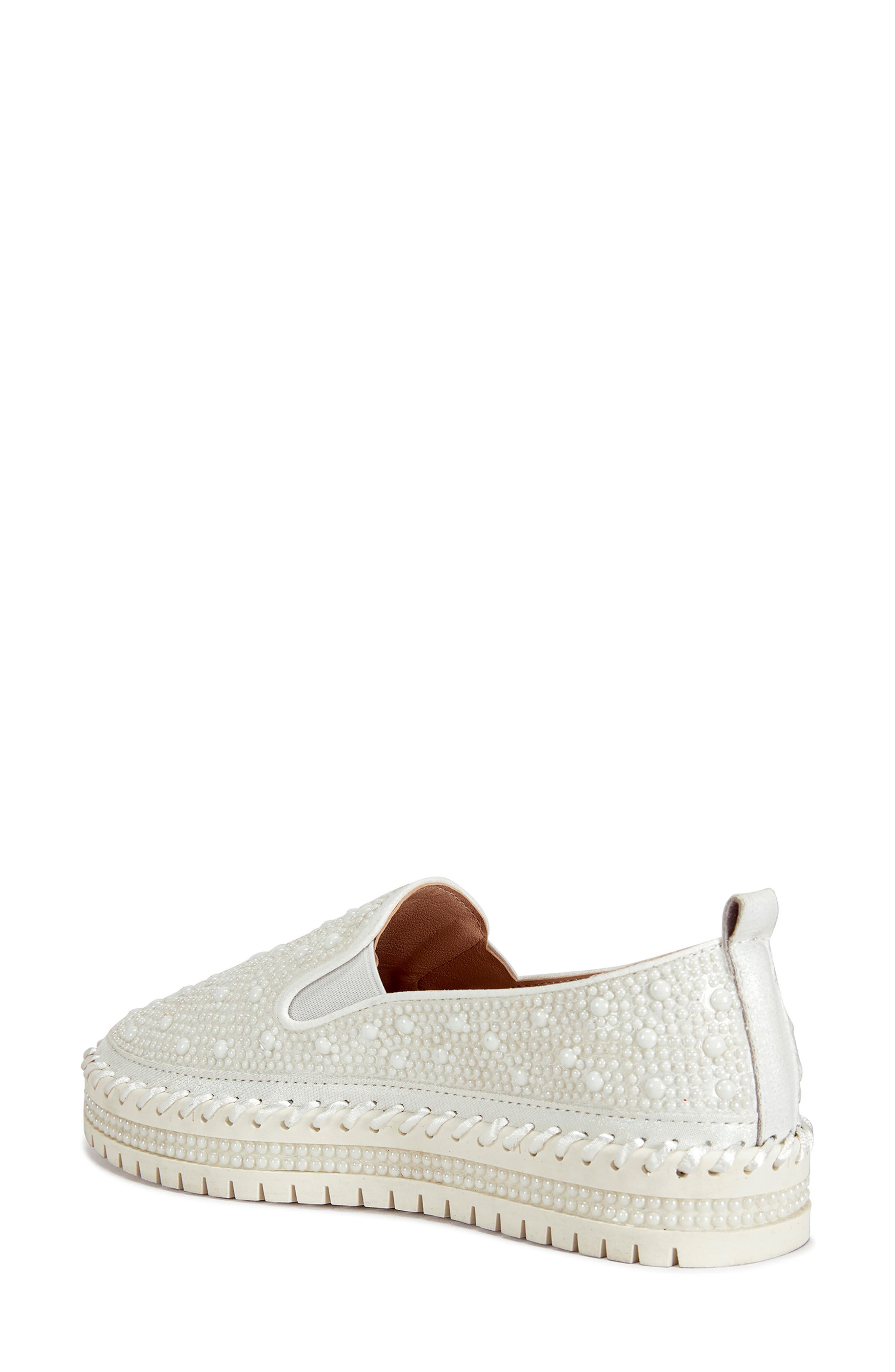 AZALEA WANG Rhinestone Sneaker, Alternate, color, White