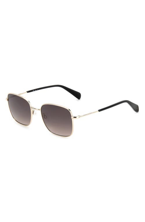 Rag & Bone 52mm Gradient Square Sunglasses In Gold/brown Gradient