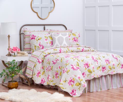 Liliann Cotton Quilt Set  - Reversible and Machine Washable