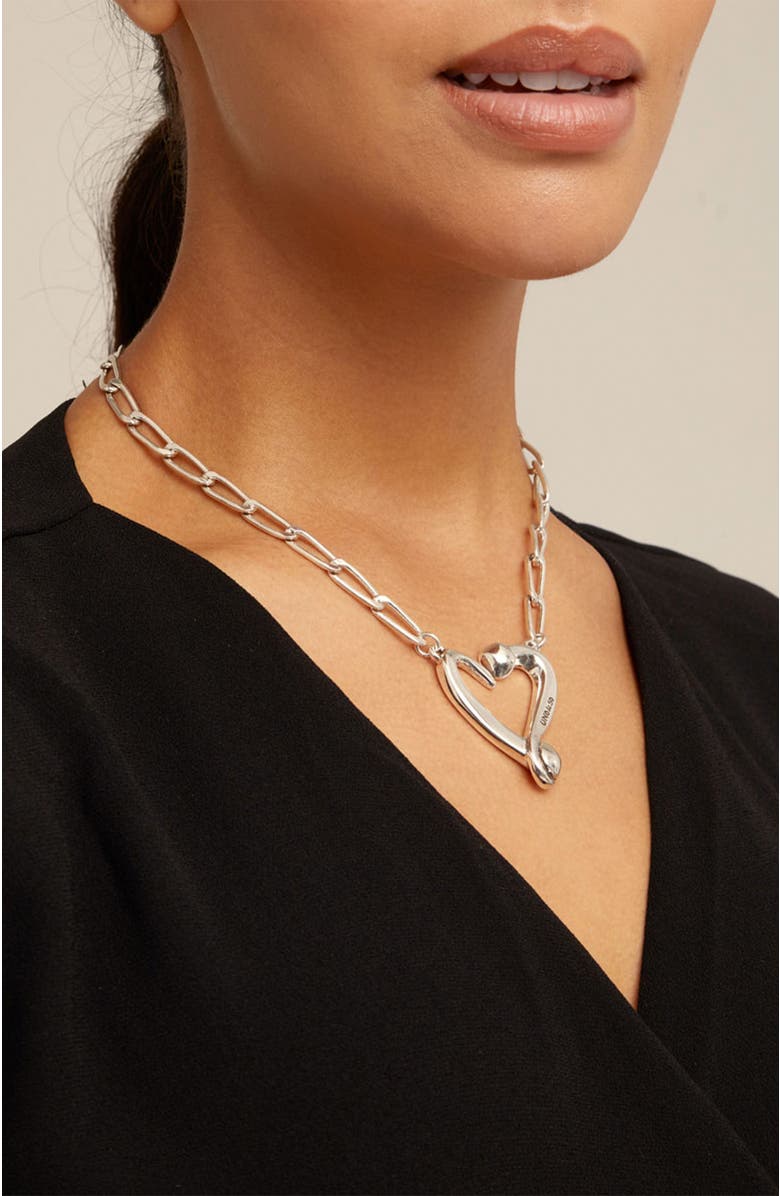 UNODE50 Twist of Love Necklace, Alternate, color, Silver