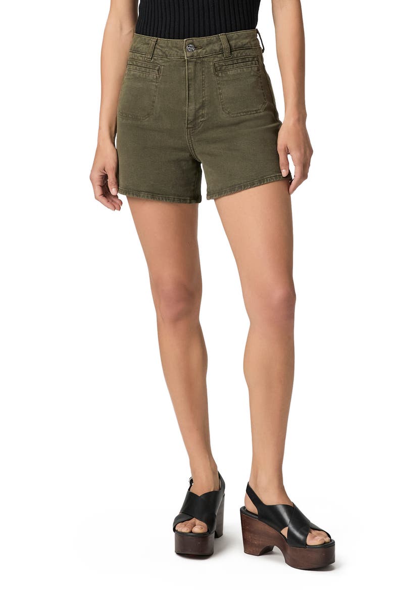 Dani Welt Pocket High Waist Denim Shorts, Main, color, VINTAGE BAYOU GREEN
