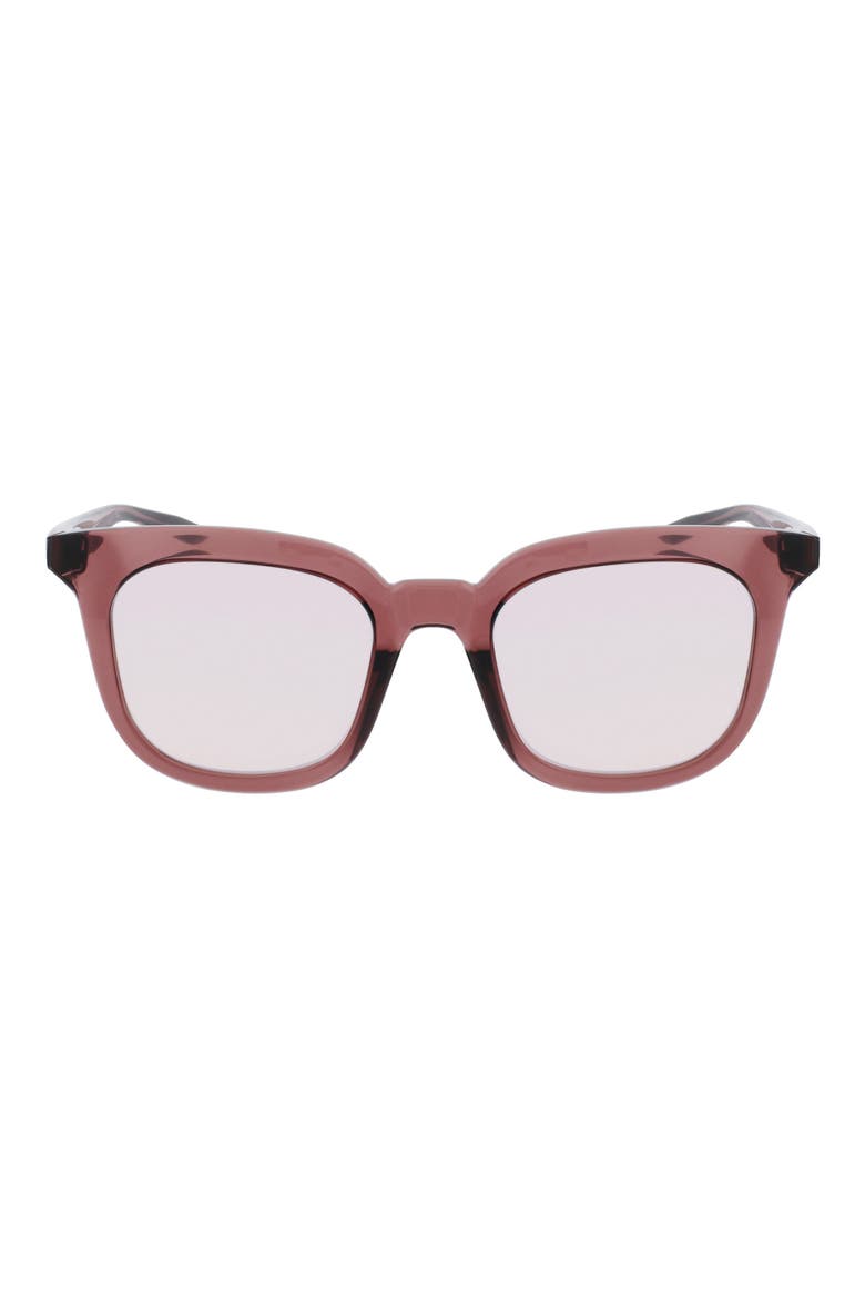 Myriad 52mm Mirrored Square Sunglasses, Main, color, SMOKEY MAUVE/BROWN/GOLD
