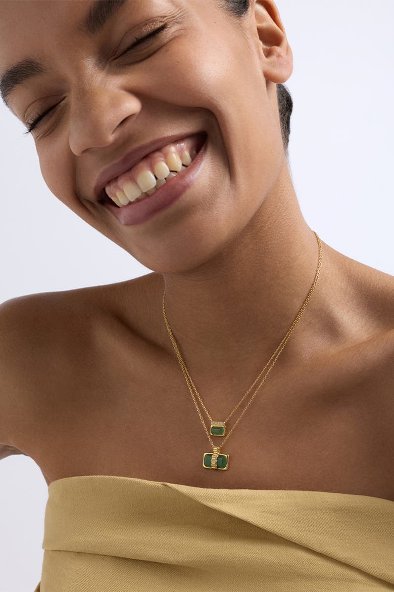 Gold Aurora Ridge Green Chalcedony Necklace, Alternate, color, Gold