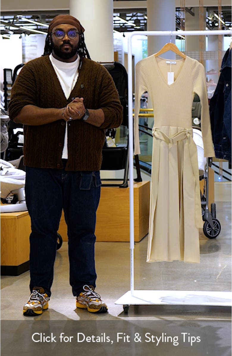 Paris Long Sleeve Mixed Media Dress, sales video thumbnail