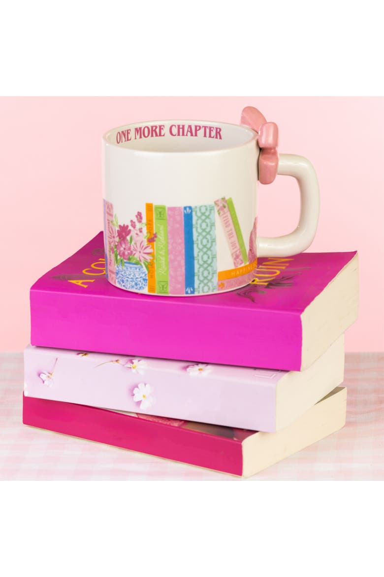One More Chapter Mug w/ Bow Handle Ceramic White, Alternate, color, White