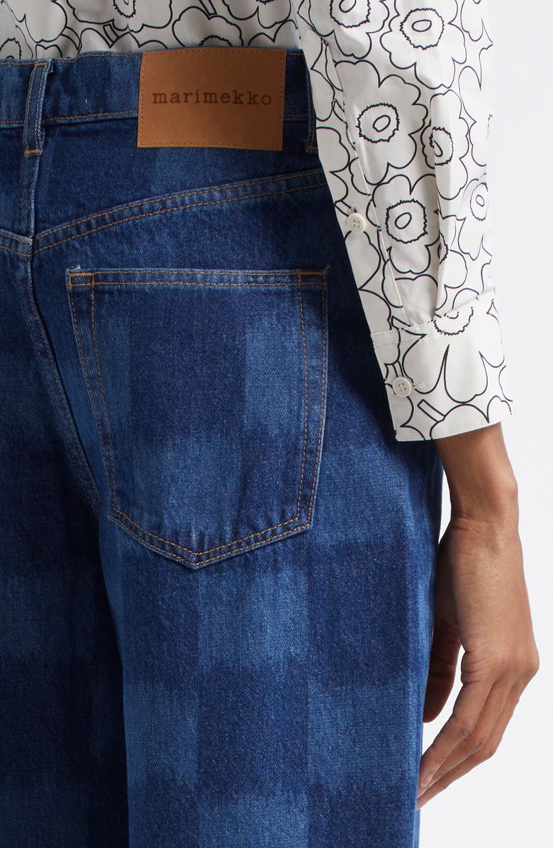 Marimekko Maridenim Vaihe Jäkälä Barrel Leg Jeans, Alternate, color, Mid Indigo
