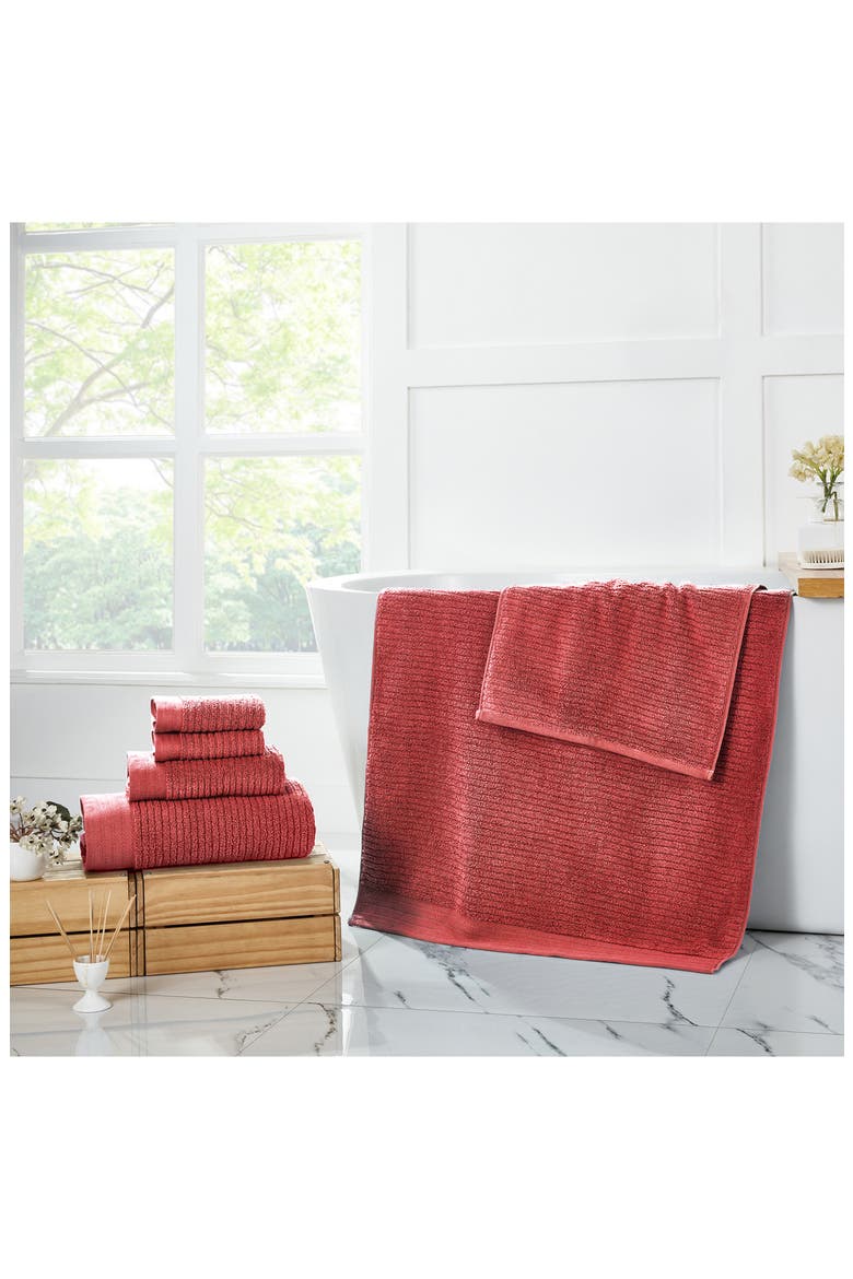 Soft Rib Quick Dry 6-Piece Towel Set, Alternate, color, DUSTY ROSE