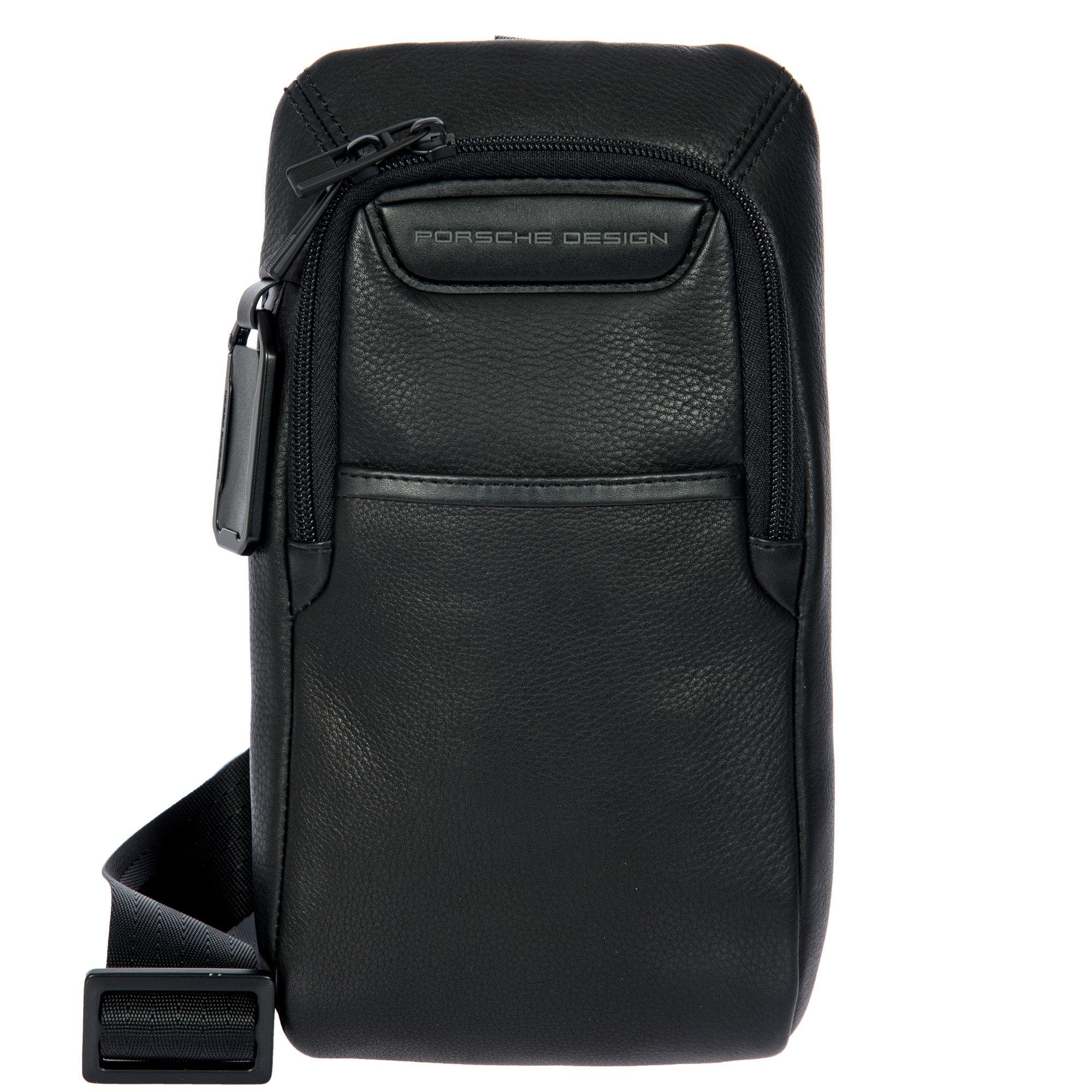 Porsche Design Roadster Leather EVO Crossbody Bag, Main, color, Black