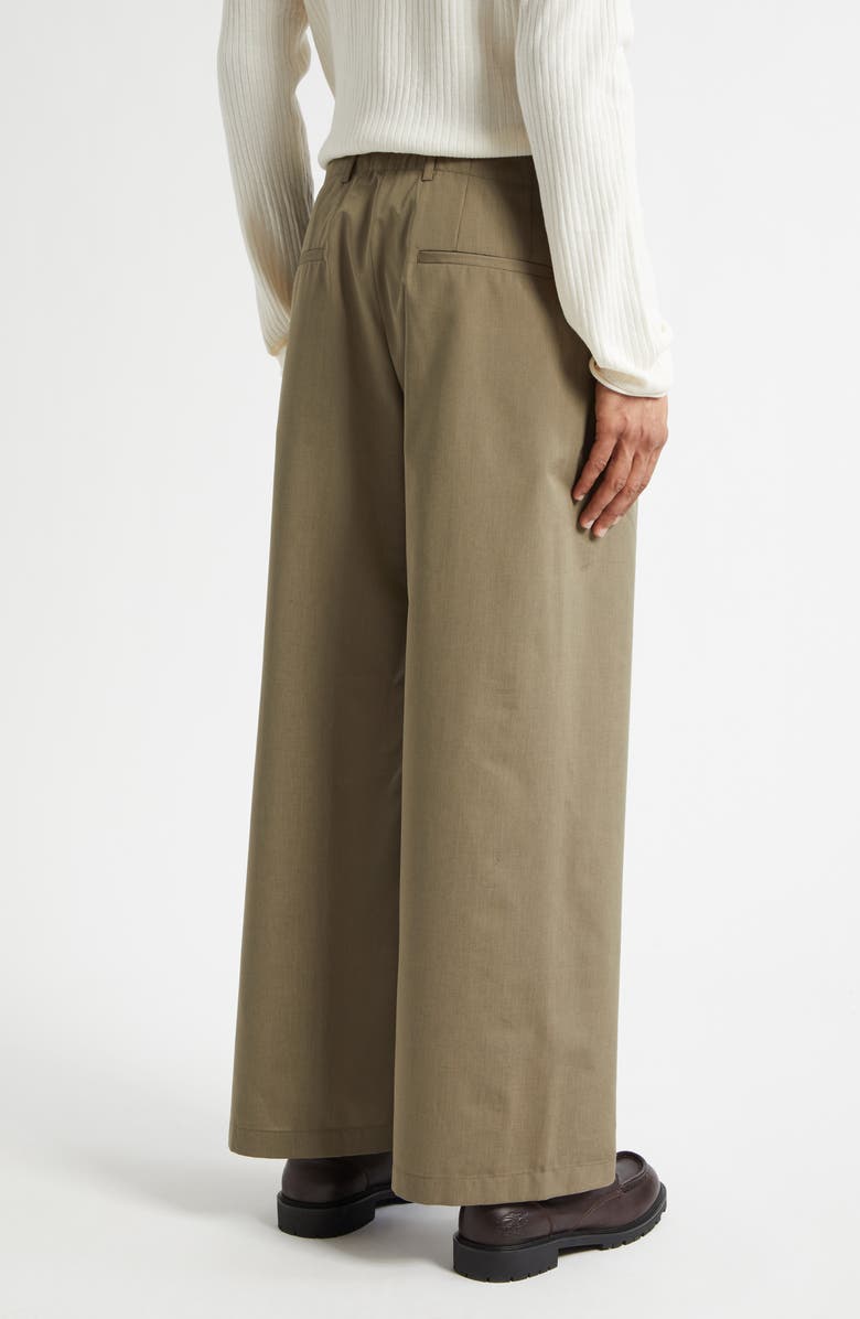 OUR LEGACY Bridge Pleated Vigin Wool & Cotton Chinos, Alternate, color, Dry Leaf Balance Woolcot