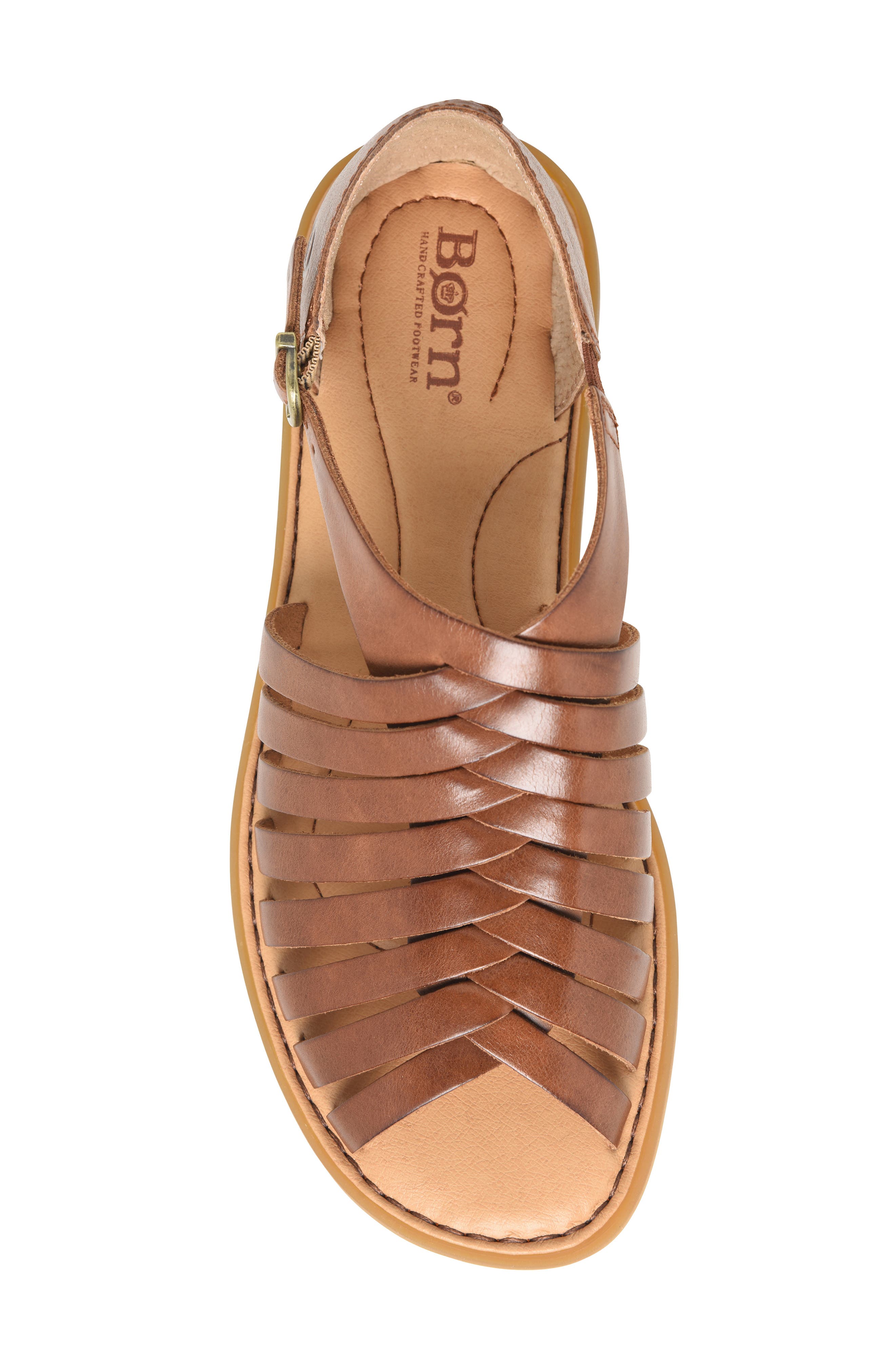 Ida Ankle Strap Sandal, Alternate, color, BROWN LEATHER