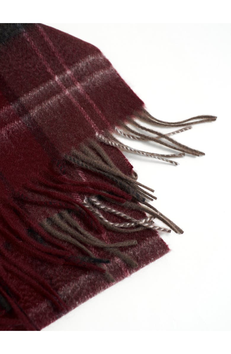Lost Pattern "Plaid" Cashmere Scarf, Alternate, color, Dark Red