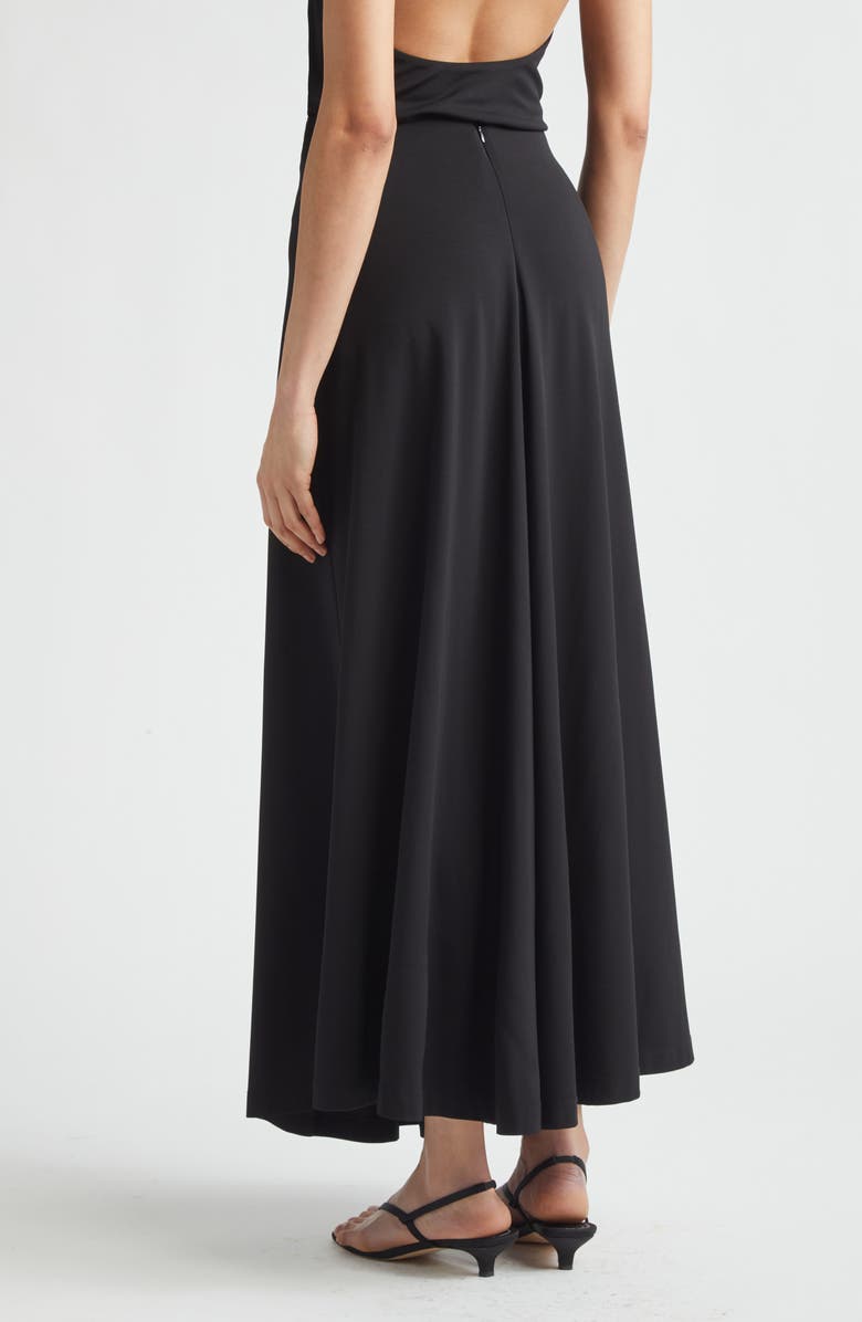 TOTEME Flared Jersey Maxi Skirt, Alternate, color, Black