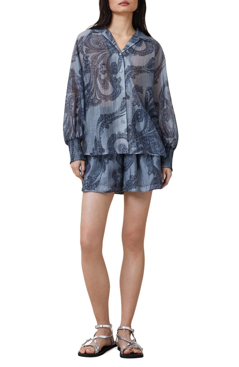 AllSaints Isla Paisley Button-Up Shirt, Alternate, color,