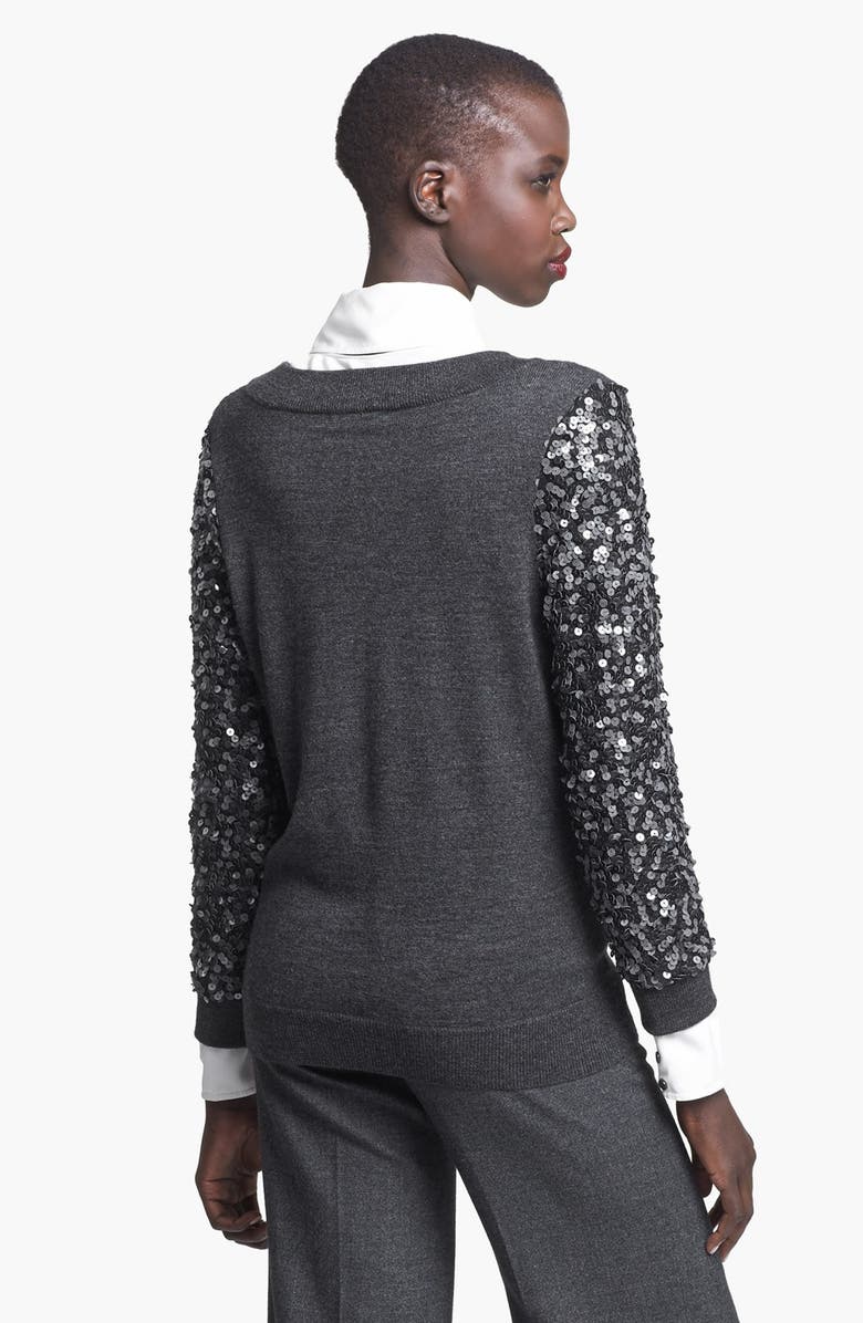 Rachel Zoe 'Presley' Sequin Sleeve Sweater, Alternate, color, 