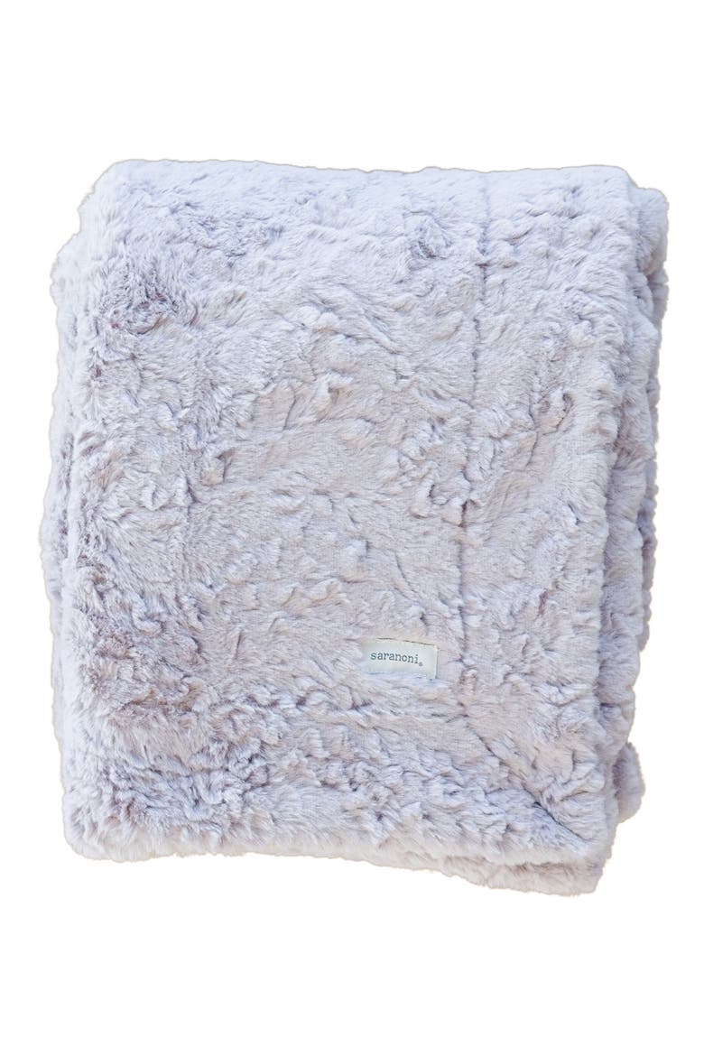 Dream Faux Fur Receiving Blanket, Main, color, LILAC