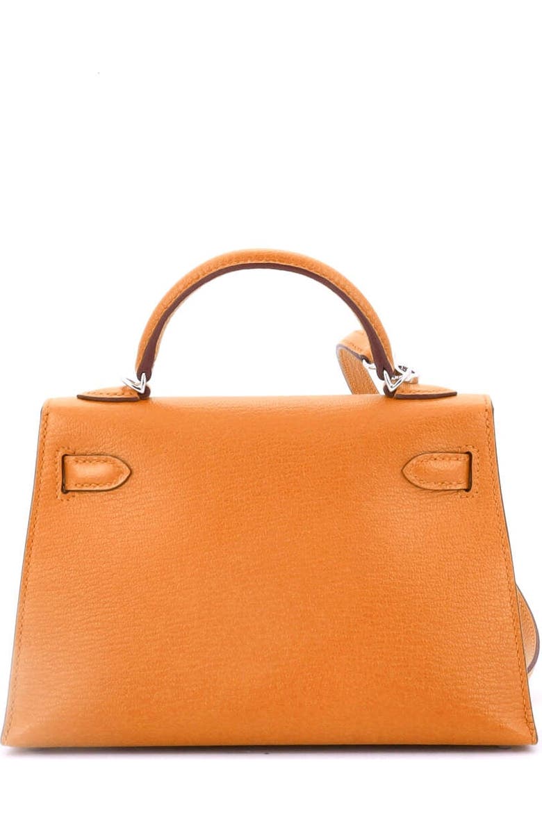 Pre-Owned Hermes Kelly Mini II Bag Verso Chevre Mysore with Palladium Hardware 20, Alternate, color, Verso - Apricot/Cuivre