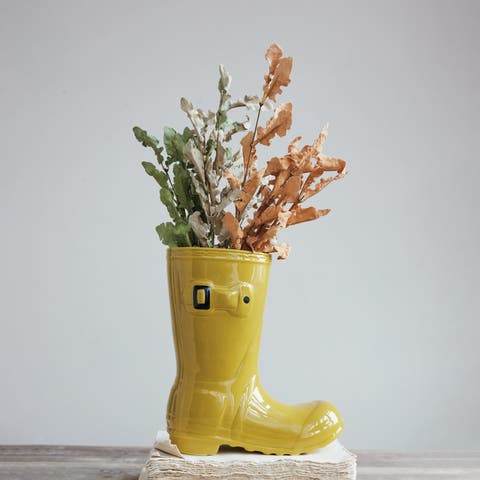 Sunshine Dolomite Boot Vase